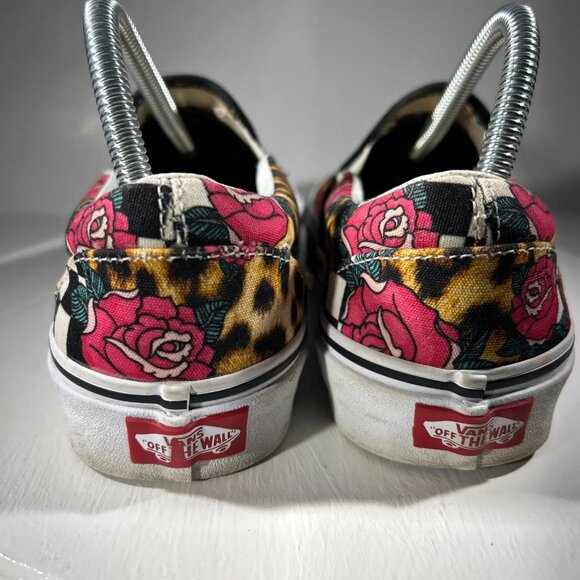 RARE Vans Classic Rose Leopard Animal Print Womens Size 9 Shoes Sneakers Slip-On - Picture 5 of 11